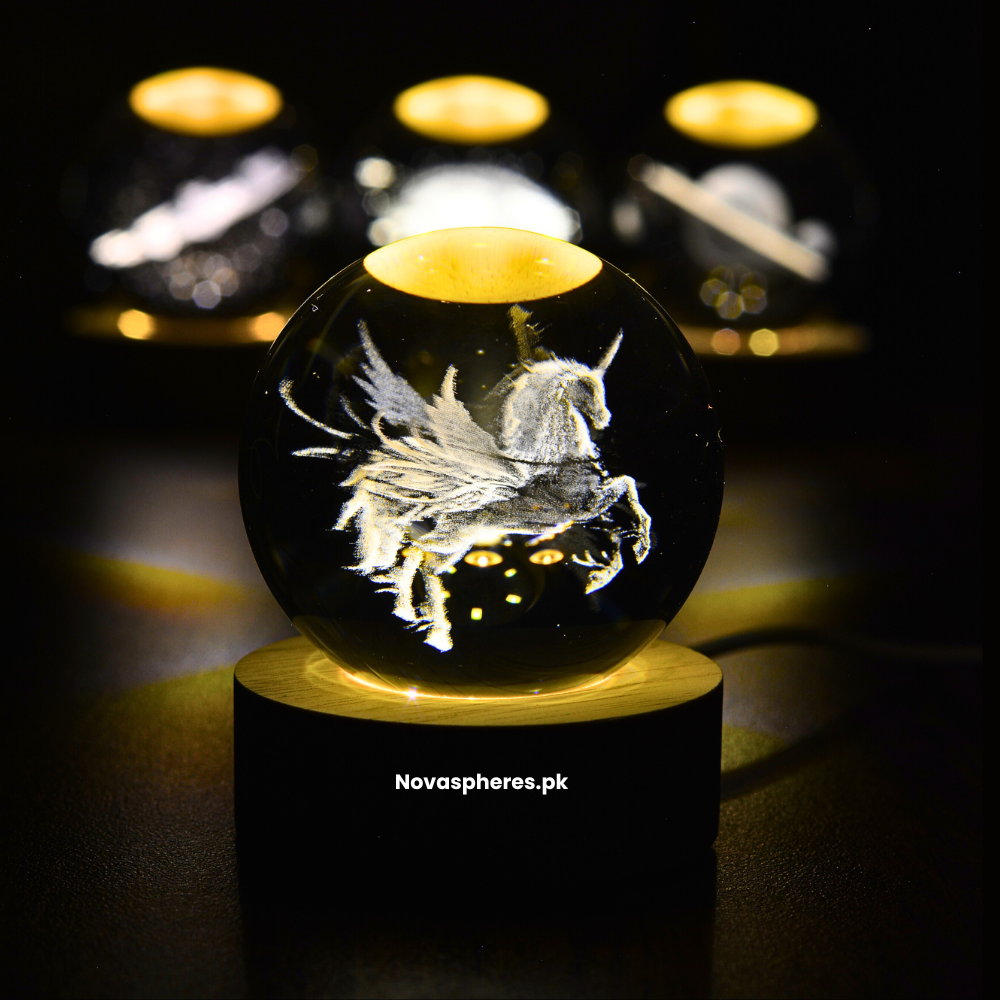 NovaSphere Crystal Lamp - Majestic Unicorn