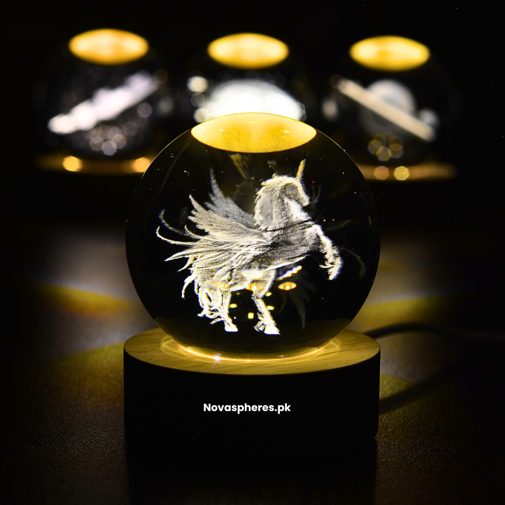 NovaSphere Crystal Lamp - Majestic Unicorn