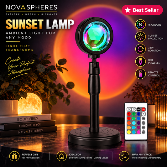 NovaSpheres Sunset Lamp – 16 Color RGB Ambient Projection Light
