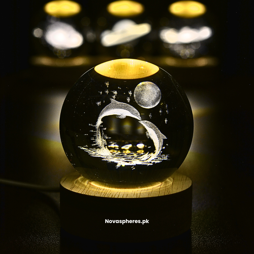 NovaSphere Crystal Lamp - Dolphin Edition